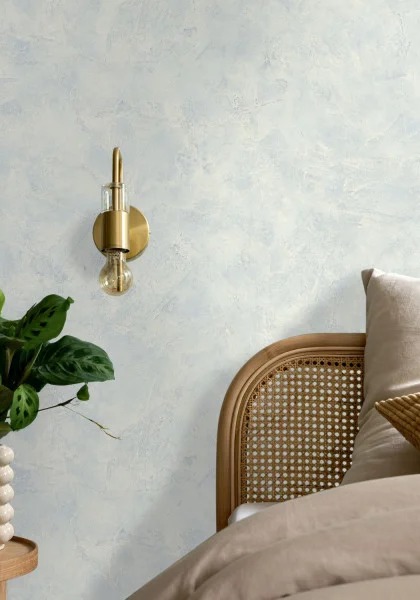 Uni Patine Wallpaper in Sky Blue | Silk Interiors Wallpaper Australia