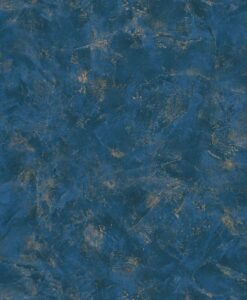 Uni Patine Wallpaper in Midnight Blue Gold