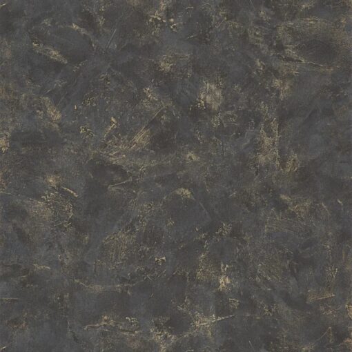 Uni Patine Wallpaper in Black Gold