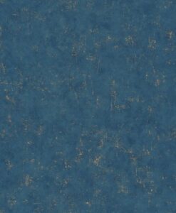 Beton Uni Wallpaper in Blue Denim Gold