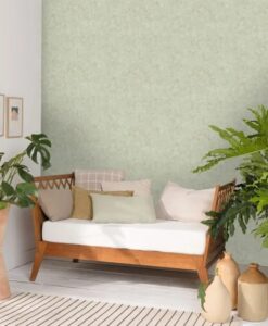 Beton Uni Wallpaper in Golden Almond Green