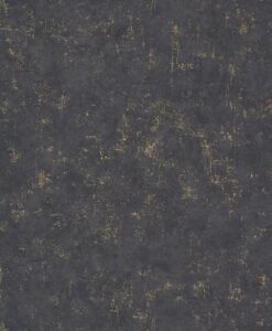 Beton Uni Wallpaper in Black Gold
