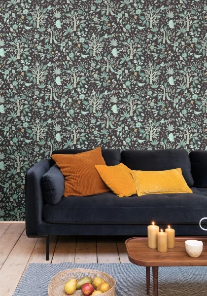 Echappee Wallpaper in Boreal Green