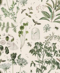 Green Botanical Stories Wallpaper
