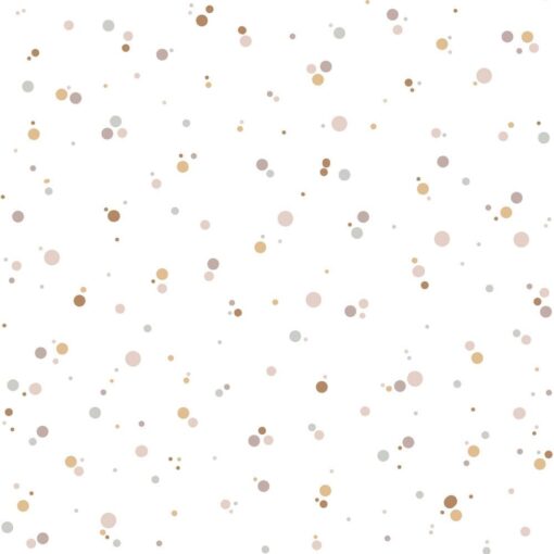 Simple Dots Mini Mini Wallpaper in Cinnamon & Powder Pink by Dekornik