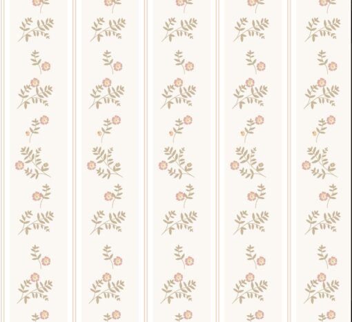 French Cottage Flowers Wallpaper in Beige by Dekornik