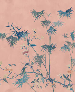 Bamboo Grove Wallpaper Mural in Pink