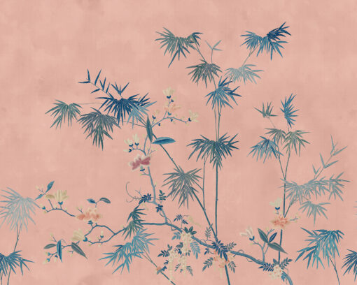 Bamboo Grove Wallpaper Mural in Pink