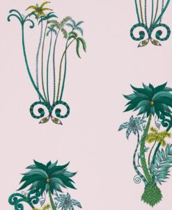 Jungle Wallpaper in Palms Pink by Clarke & Clarke