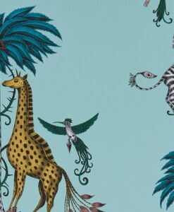 Creatura Wallpaper in Turquoise by Clarke & Clarke