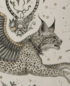 Lynx Wallpaper in Silver by Clarke & Clarke