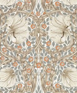 Pimpernel Wallpaper in Linen & Coral