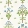 Meadow Sweet Wallpaper in Cobalt Grass Green