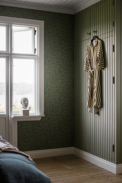Hazel Wallpapers In Dark Green-Bedroom 1