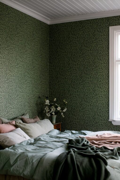 Hazel Wallpapers In Dark Green-Bedroom 3