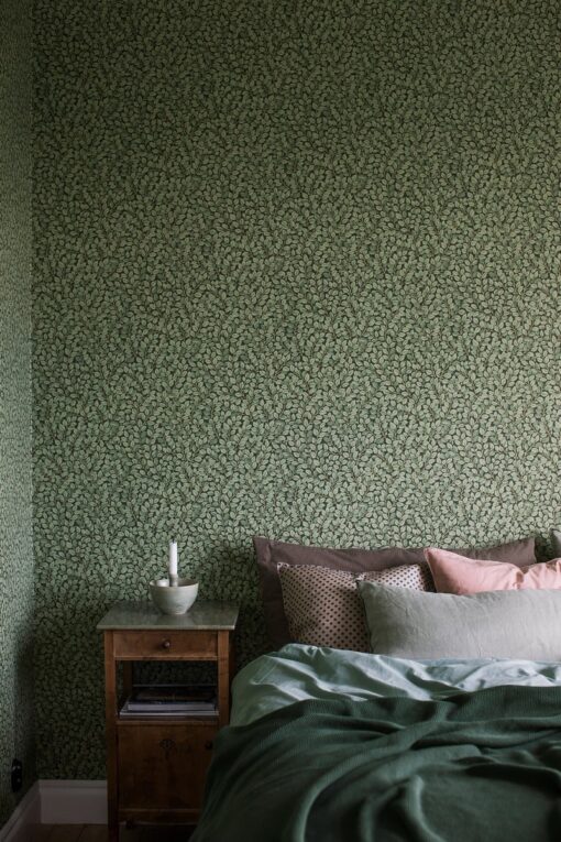 Hazel Wallpapers In Dark Green-Bedroom