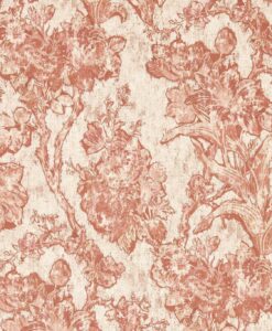 Fringed Tulip Toile Wallpaper In Putty