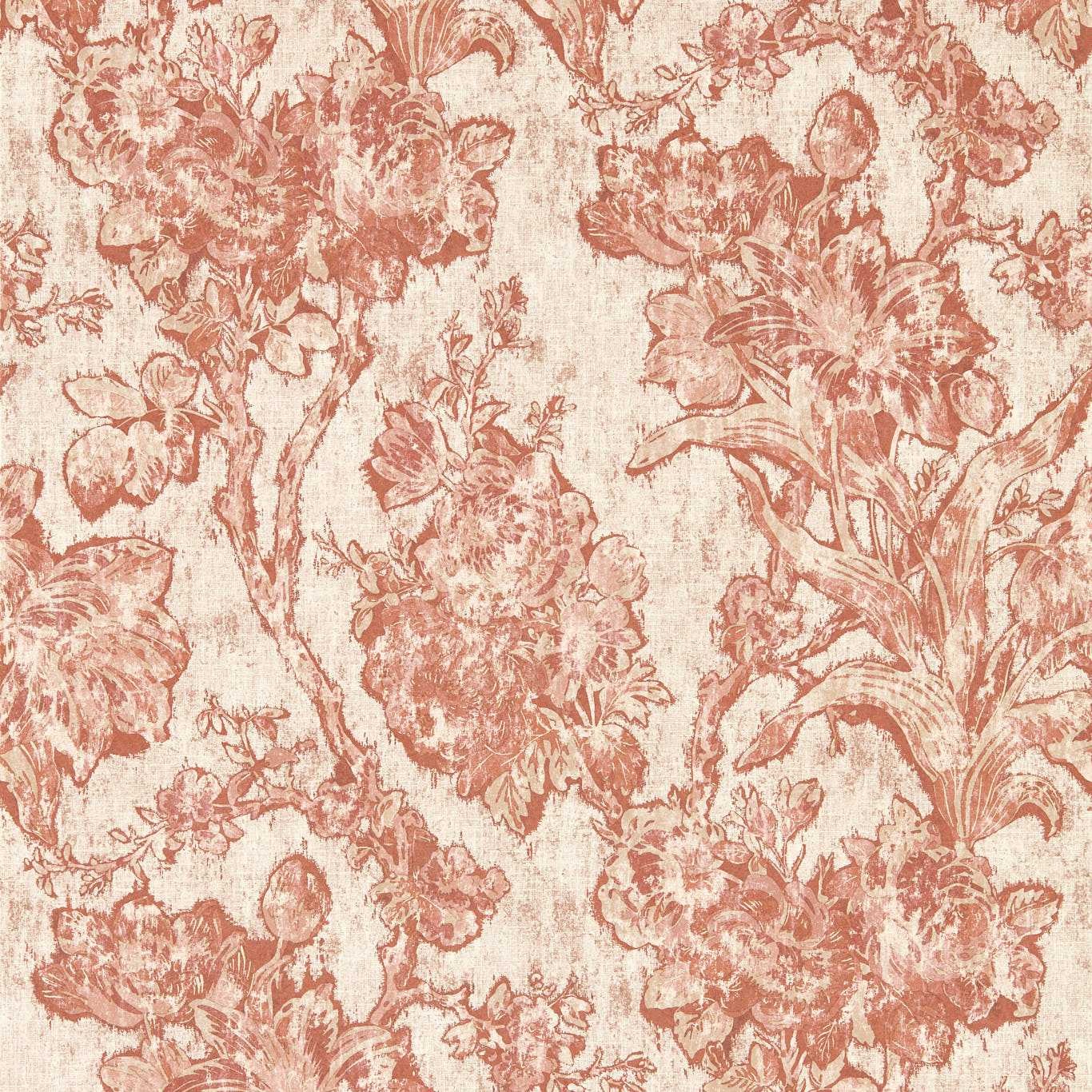 Fringed Tulip Toile Wallpaper In Putty