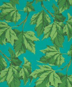 Dappled Leaf Wallpaper In Emerald & Teal