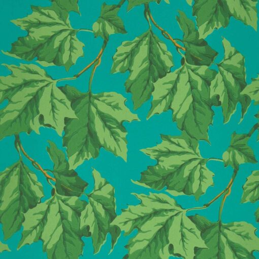 Dappled Leaf Wallpaper In Emerald & Teal