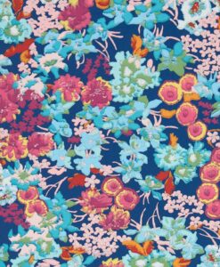 Wildflower Meadow Wallpaper In Lapis, Carnelian & Aquamarine