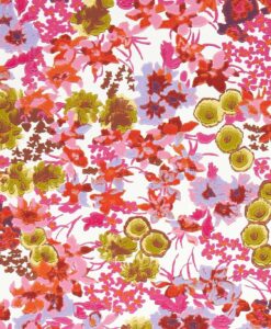 Wildflower Meadow Wallpaper In Carnelian, Spinel & Pearl