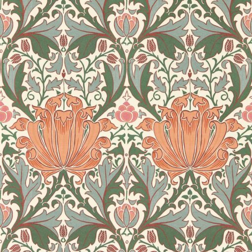 Helena Wallpaper in Peach Teal