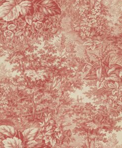Forest Toile Wallpaper in Red