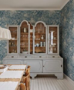 Forest Toile Wallpaper in Blue