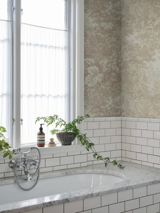 Forest Toile Wallpaper in Sandstone