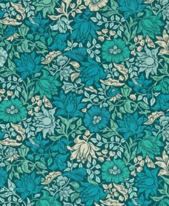 Mallow Lily Wallpaper in Teal
