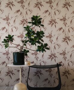 Ink Bamboo Wallpaper In Red