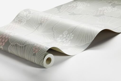 Umbrella Leaves Wallpaper In Gray-swatch