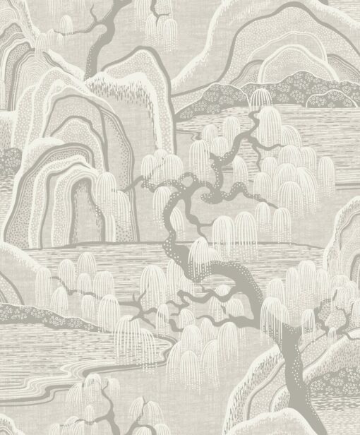 Indigo Garden Wallpaper In Gray