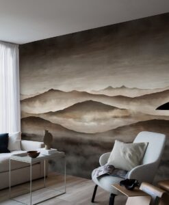 Twilight Landscape Wallpaper In Brown