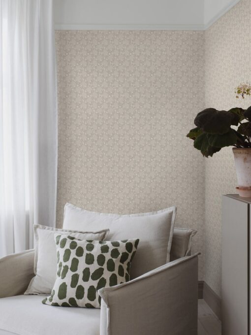 Sommarslöja Wallpaper In Light Gray-Livingroom