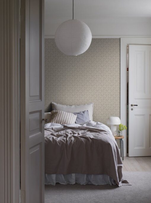 Sommarslöja Wallpaper In Beige-Bedroom