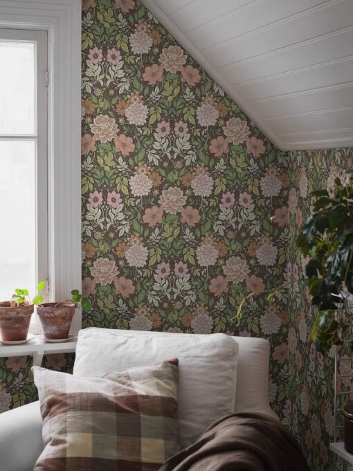 Dahlia Garden Wallpaper In Multi3