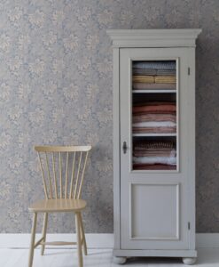 Acanthus Wallpaper In Lavender Blue And Clay Beige