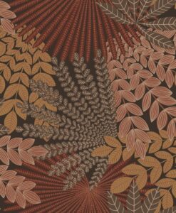 Velvet Leaves Wallpaper In Brown