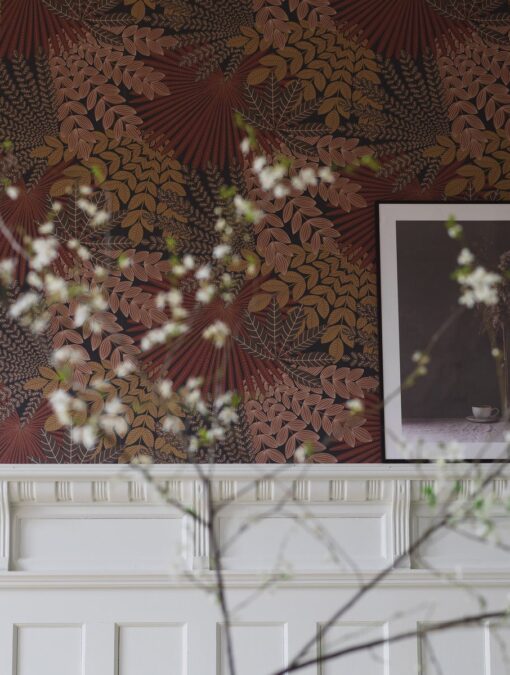 Velvet Leaves Wallpaper In Brown