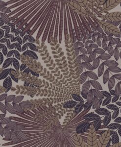 Velvet Leaves Wallpaper In Brown And Purple