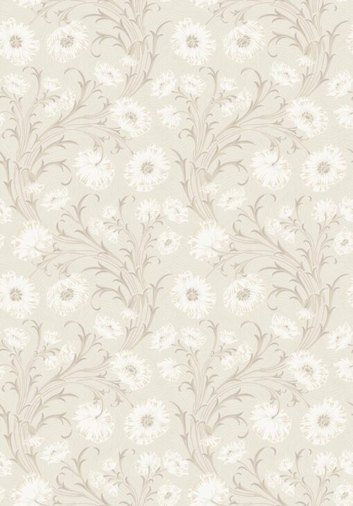2269_Poppy Flow Wallpaper In White, Beige And Light Grey