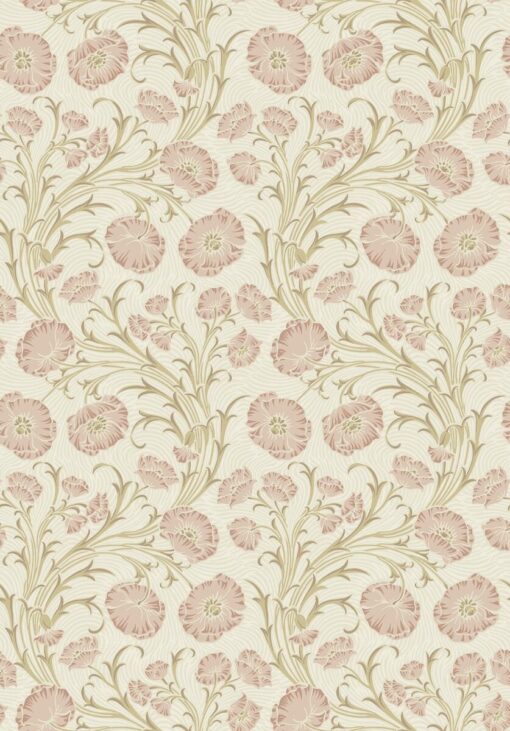 Poppy Flow Wallpaper In Pink And Green