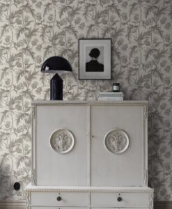 Treasured Thistle Wallpaper In Grey And White