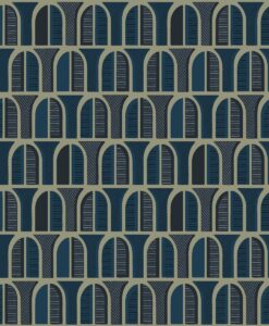 Venice Wallpaper In Dark Blue And Gold