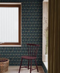 Venice Wallpaper In Dark Blue And Gold