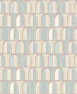 Venice Wallpaper In Blue, Pink And Beige