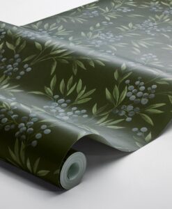 Forest Berries Wallpaper In Dark Mult