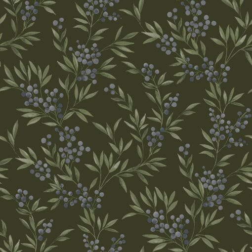 Forest Berries Wallpaper In Dark Multi